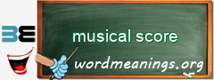 WordMeaning blackboard for musical score